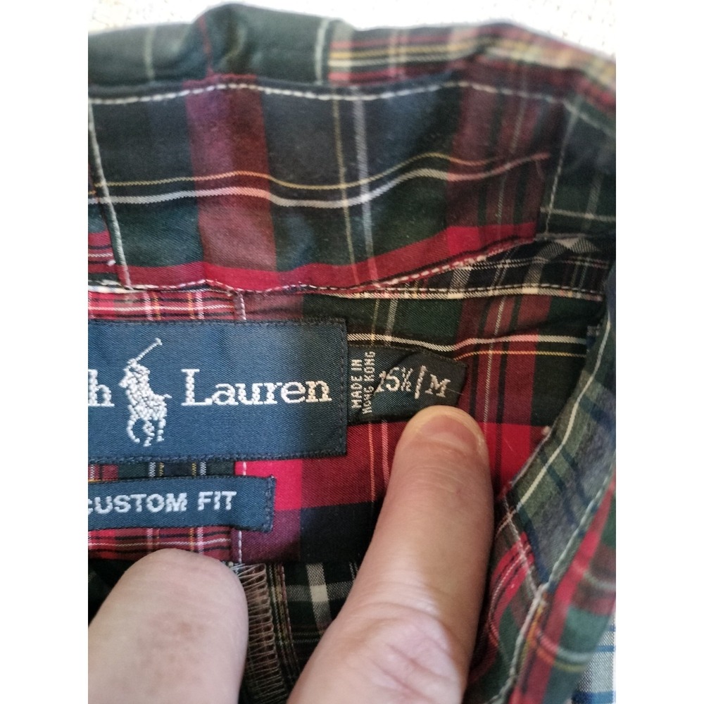 Vintage Polo Ralph Lauren Patchwork Plaid Button Down Shirt Men's Medium - Picture 6 of 14